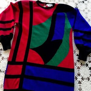 Vintage Antonella Preve tunic sweater dress size small.